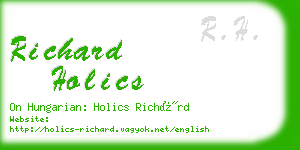 richard holics business card